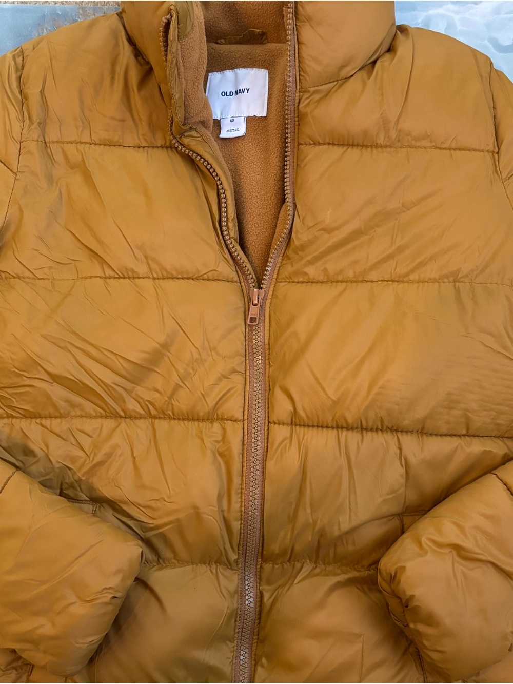 Old Navy Women's Mustard Yellow Puffer Jacket